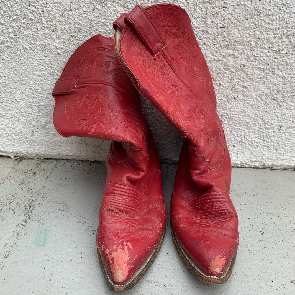 Vintage red cowboy boots